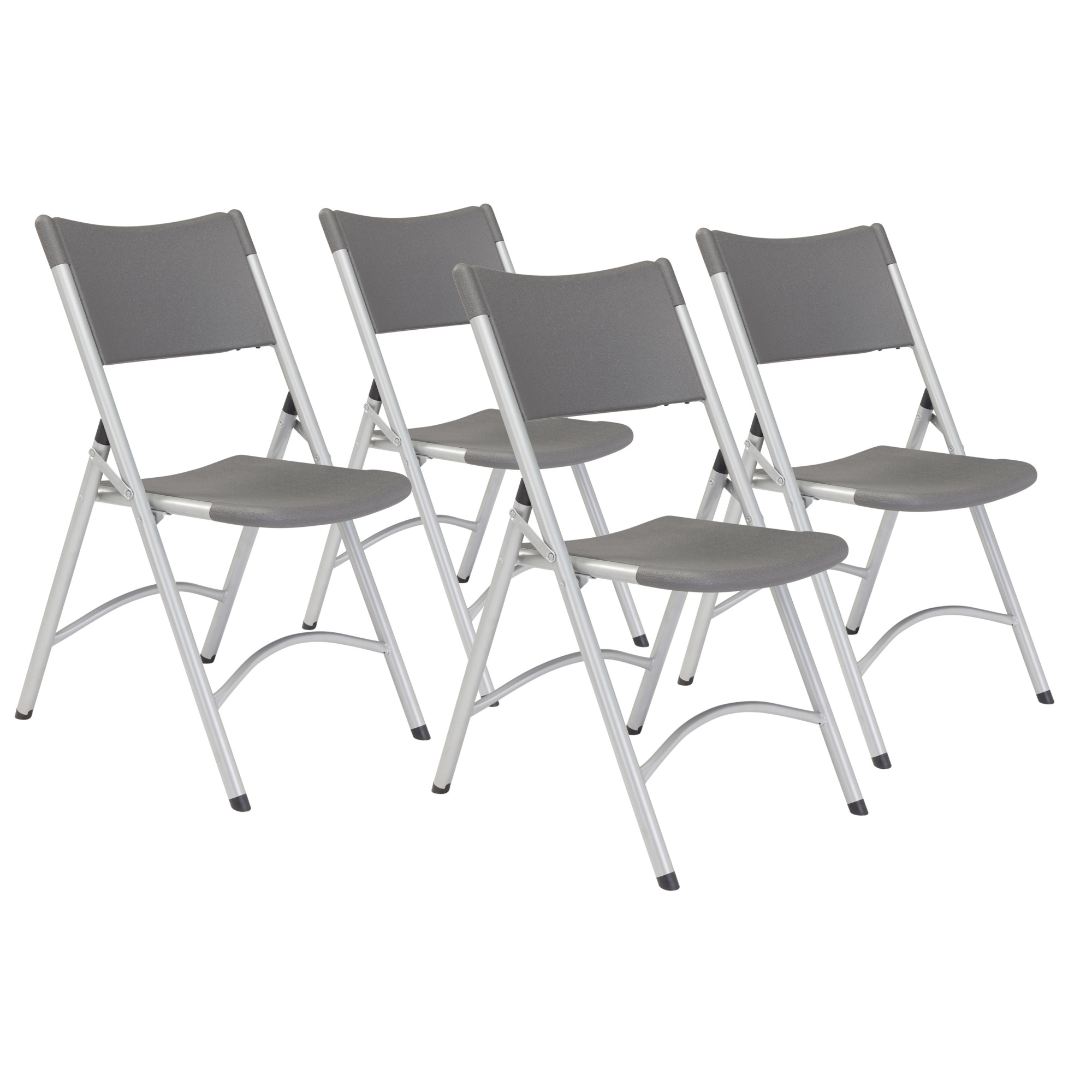 National Public Seating, 600 Series Heavy Duty Plastic Folding Chair, Primary Color Charcoal, Included (qty.) 4, Seating Type Folding Chair, Model# 620